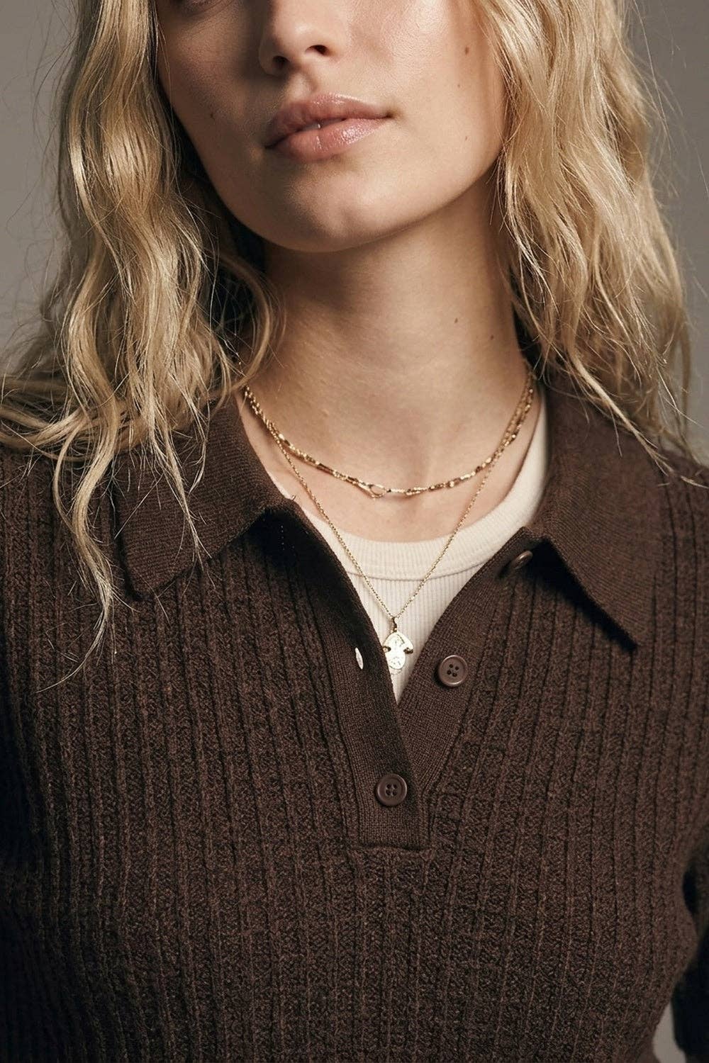 Textured Short Sleeve Knit Polo