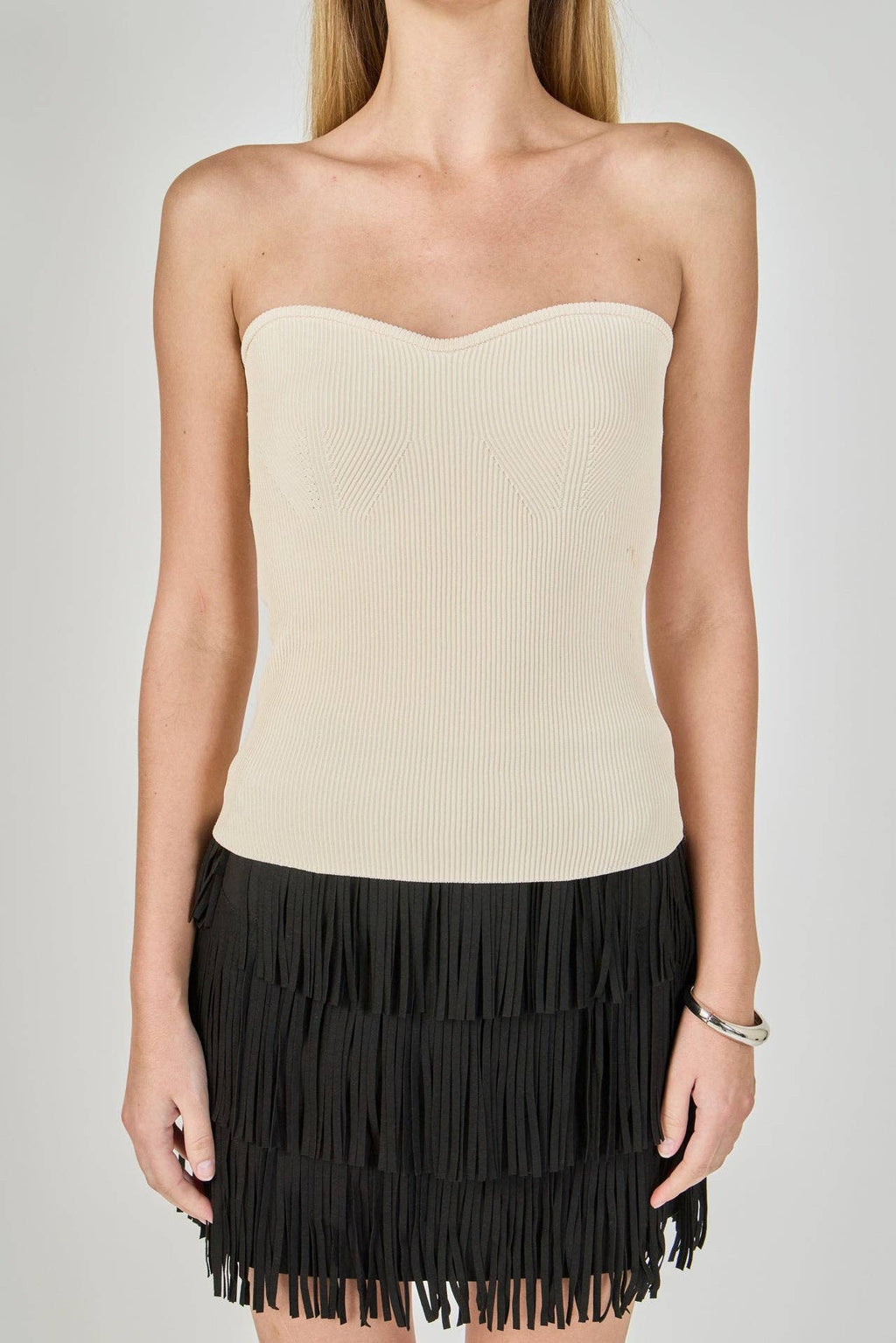 Ecru Knit Strapless
