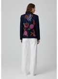 Navy Hand Beaded Blazer