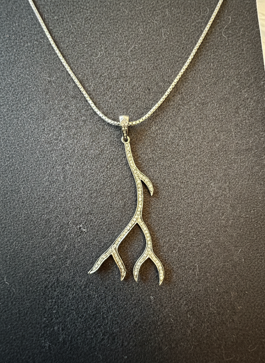 Silver Genuine Diamond Branch (pendant only)