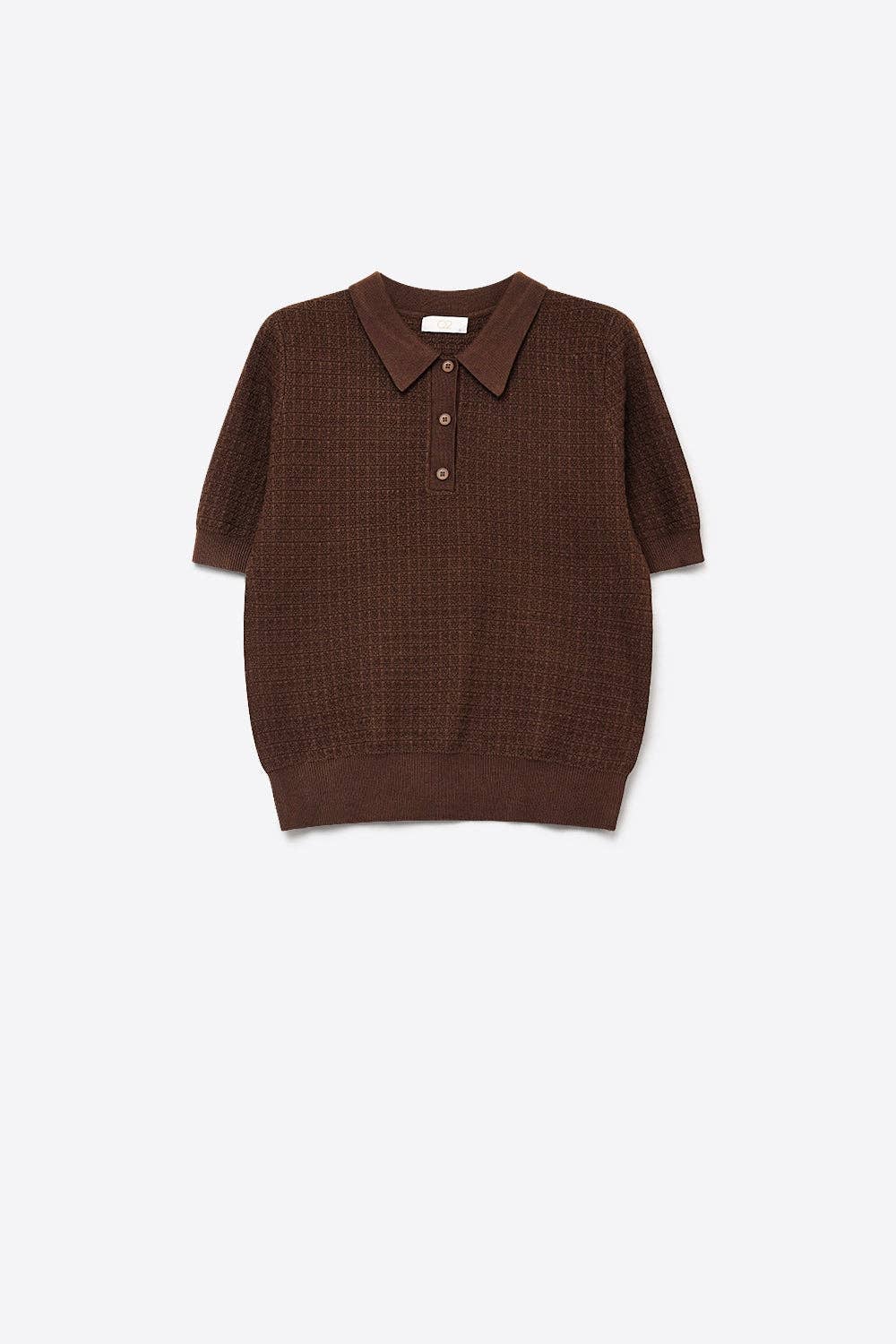 Textured Short Sleeve Knit Polo