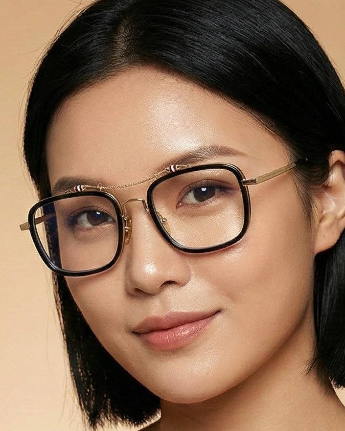Mira Blue Light Glasses: Black/Gold