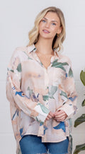 Paint Brush Oversized Sheer Blouse
