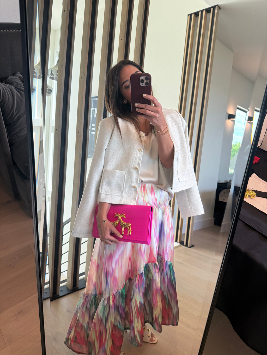 Multicolor Sheer High Low Skirt