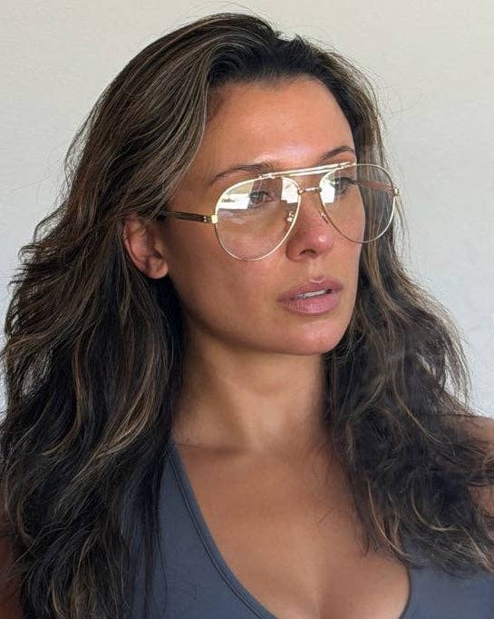 Spencer Blue Light Glasses: Gold Sunglasses