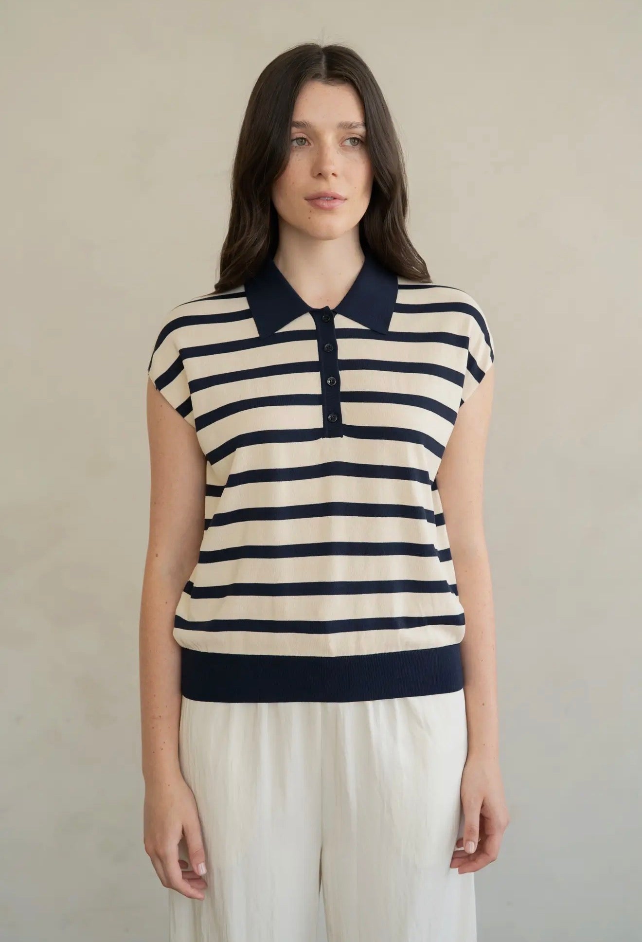 Tailored Sleeveless Knit Top