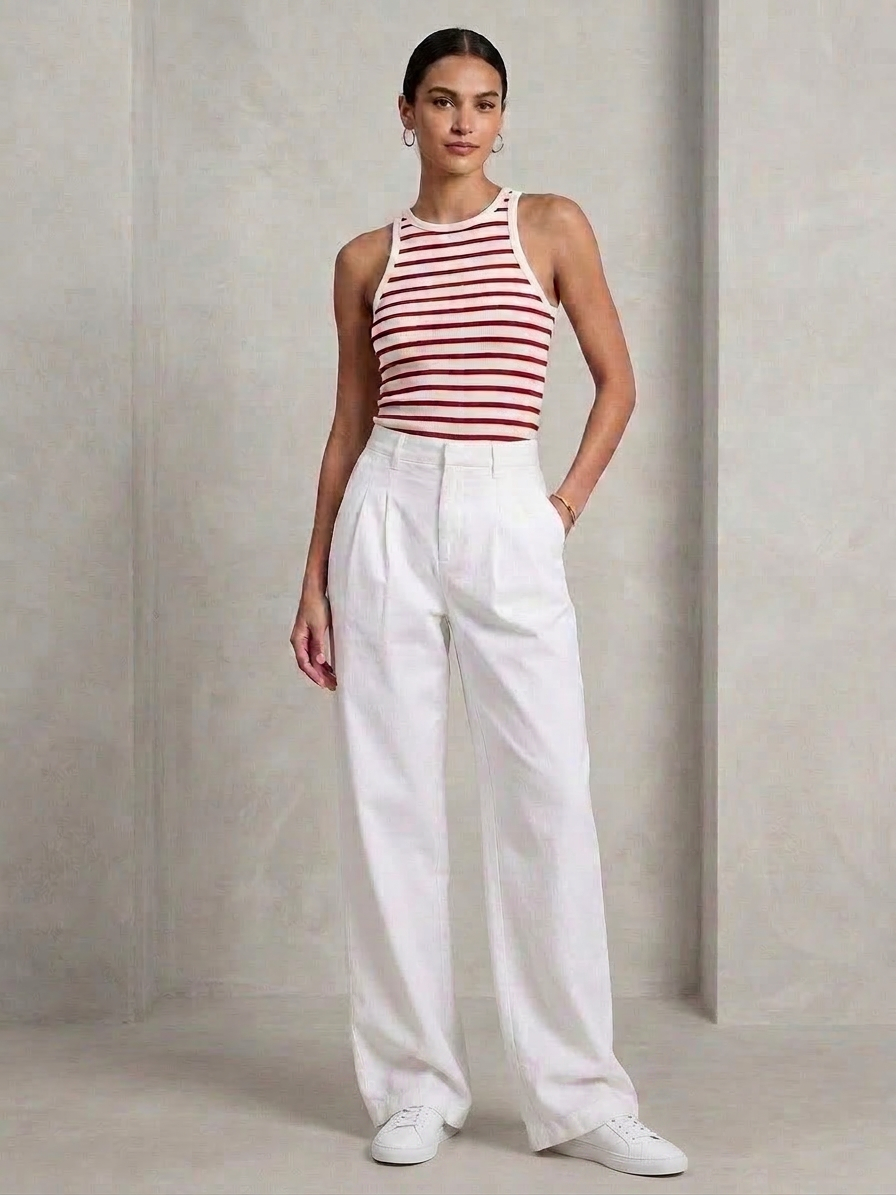 Soft Structure Trouser With Front Pleats