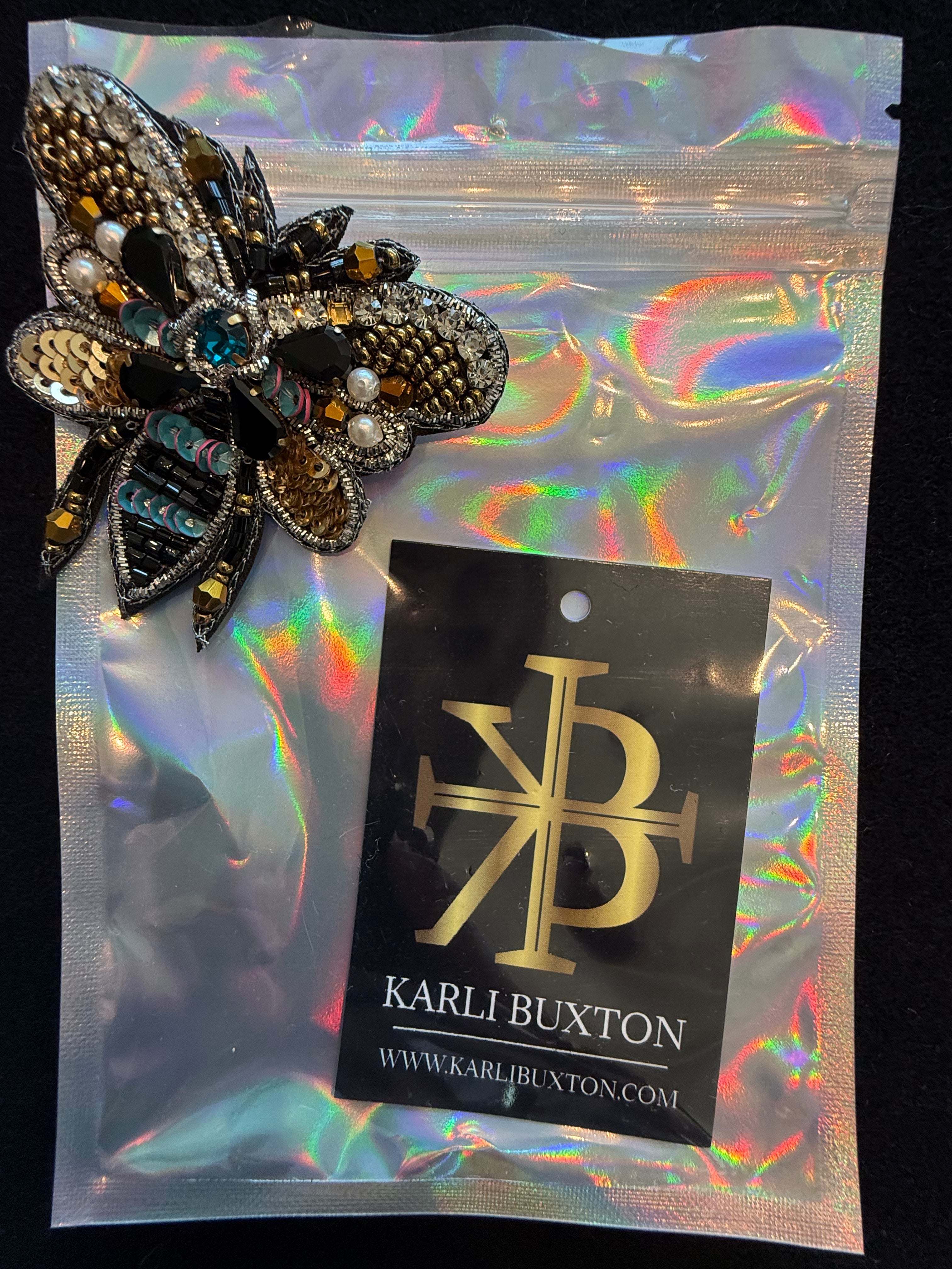 Beaded Beetle Brooch