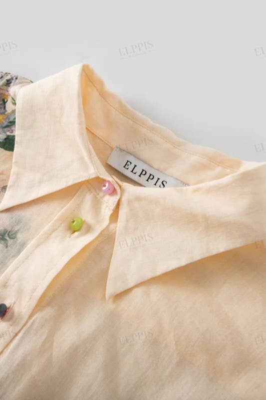 Vintage Garden Floral Button Down Shirt