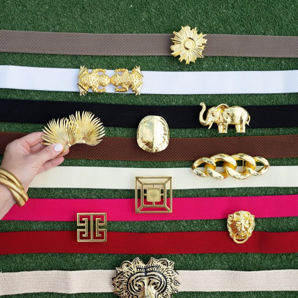 Gold Trojan Horse Interchangeable Artisan Metal Belt Buckle and Leather Belt Included