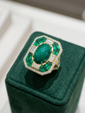 Green Tourmaline Statement Ring Sz9