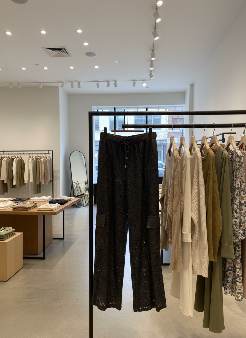 Wide Leg Lace Cargo Pants