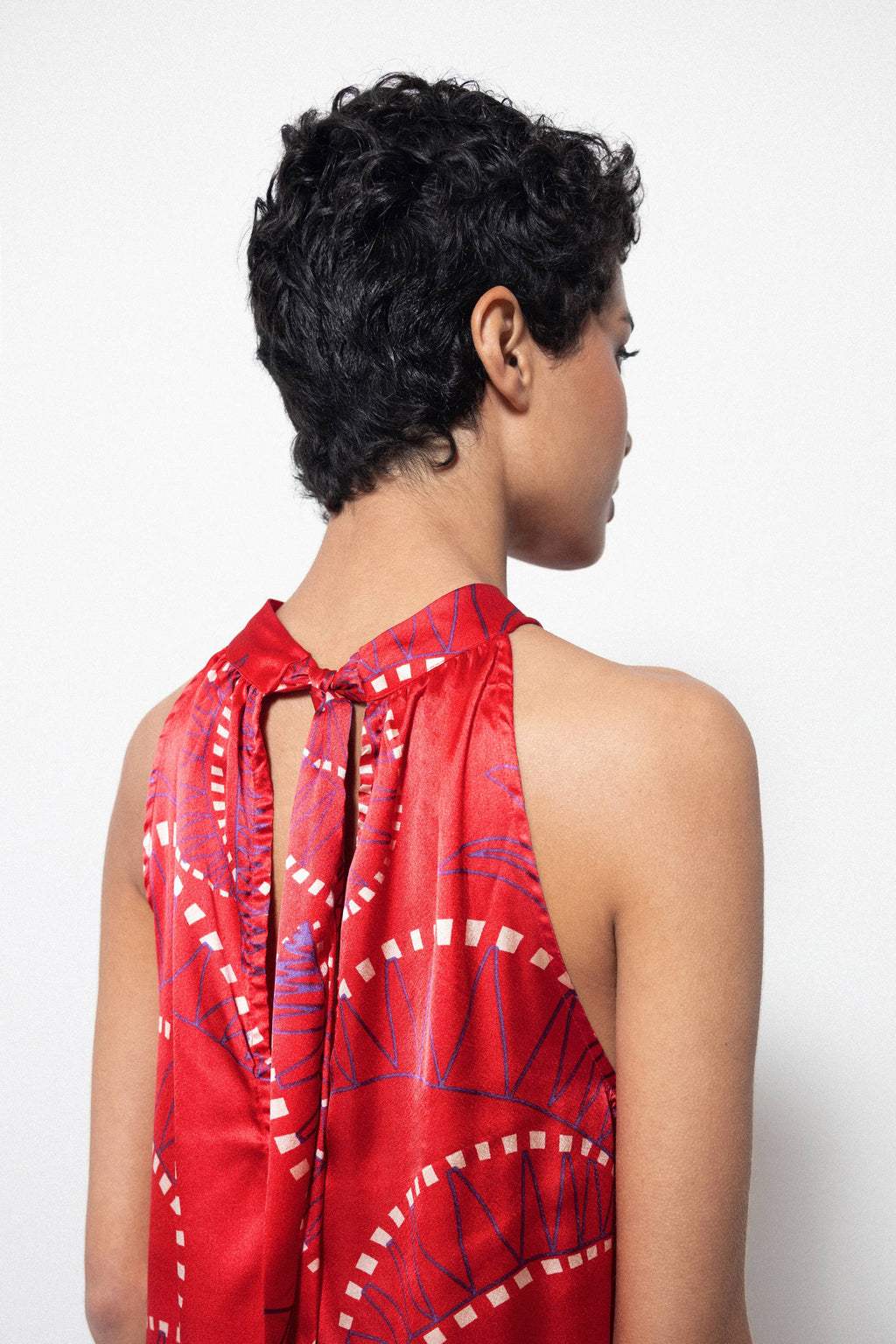 Printed Satin Dress