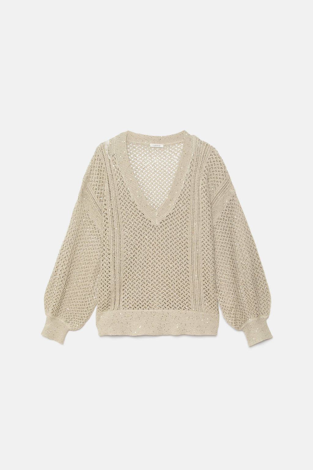 Sequin Balloon Sleeve Knit Sweater