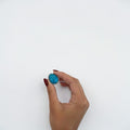 Turquoise Silver Pave Ring (adjustable)