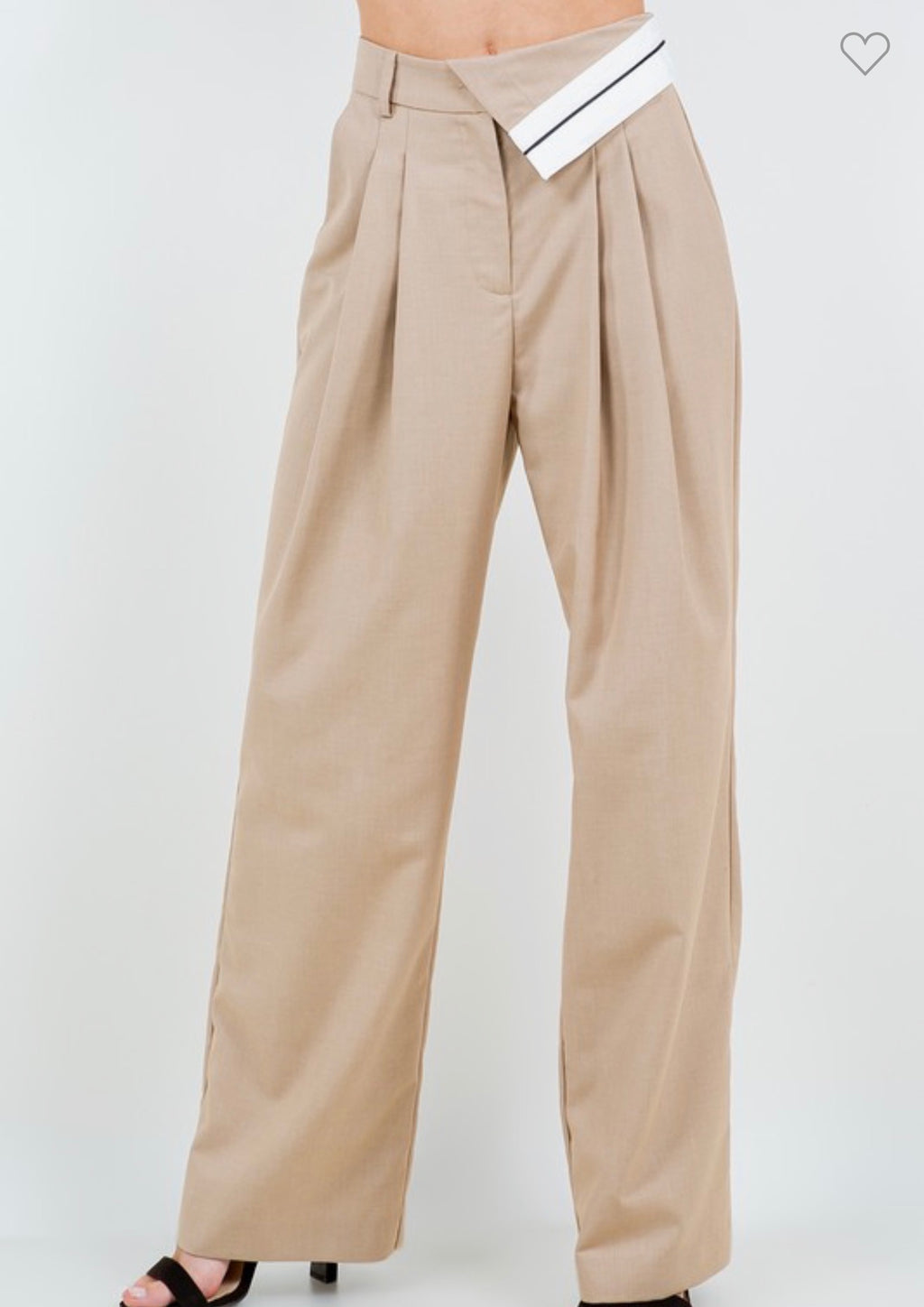 Khaki Flip waist trouser