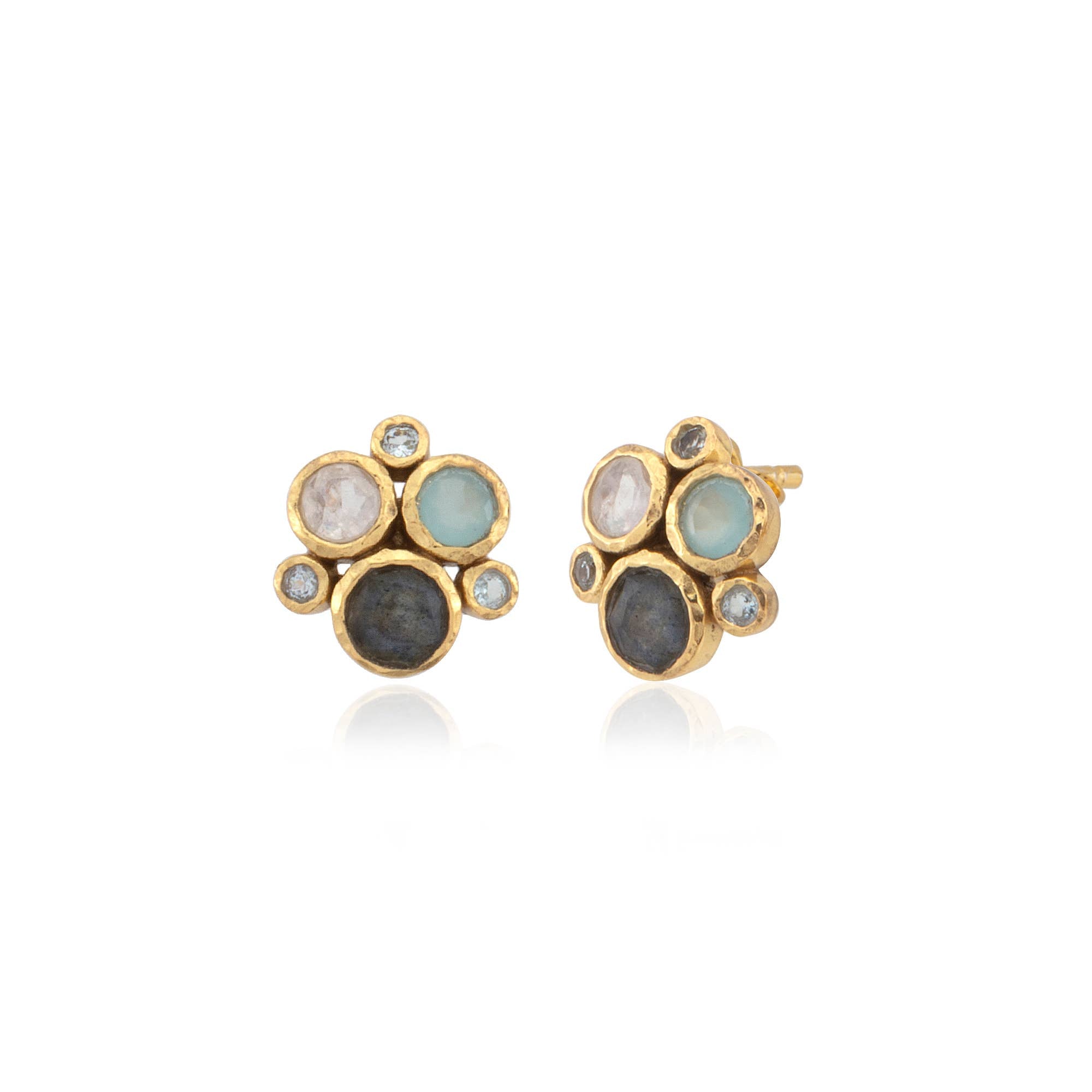 Multi semi-precious stone earrings with post