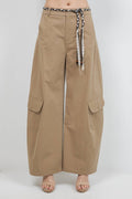 SLIGHT BARREL SHAPE COTTON TROUSERS