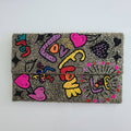 Pewter Graffiti Clutch