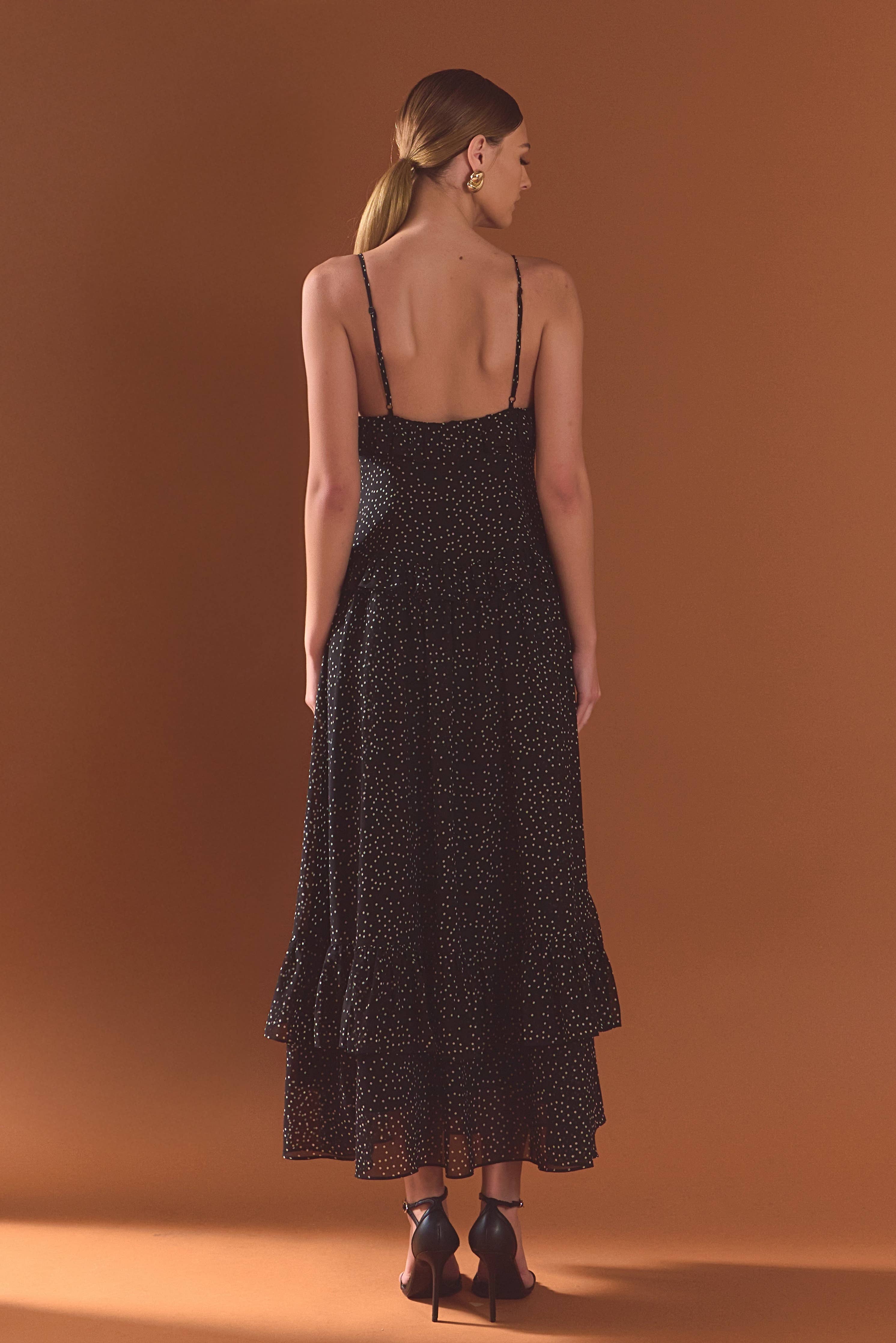 Black Polka Dot Ruffle Dress