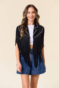 Black Studded Fringe Shawl