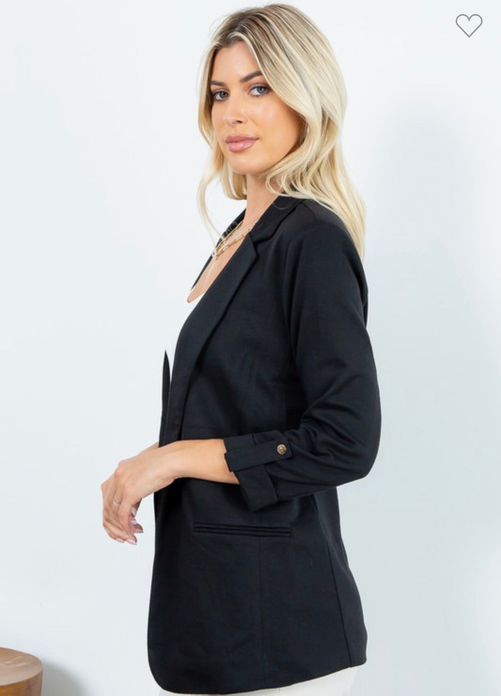 Black Sweatshirt Lightweight Blazer