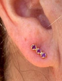 Rhodolite Mini Garnet Stud Earrings