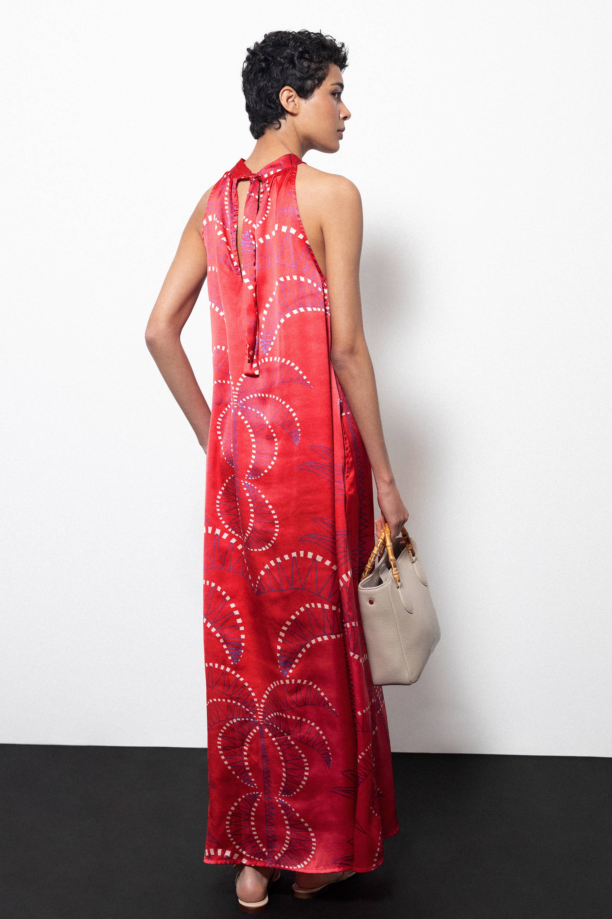 Printed Satin Dress