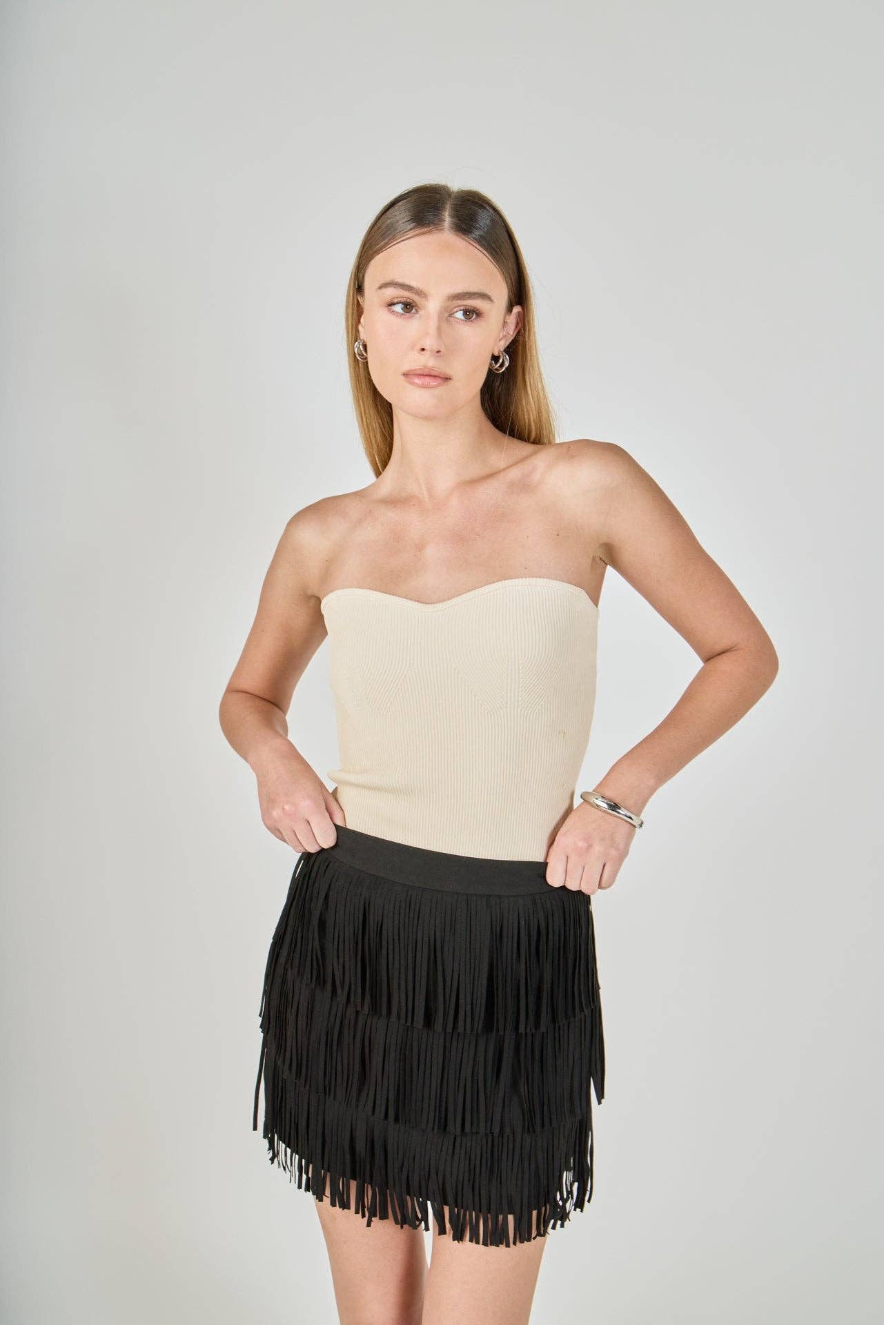 Ecru Knit Strapless