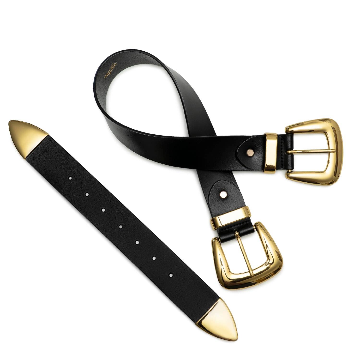Black Double Buckle Waist Belt