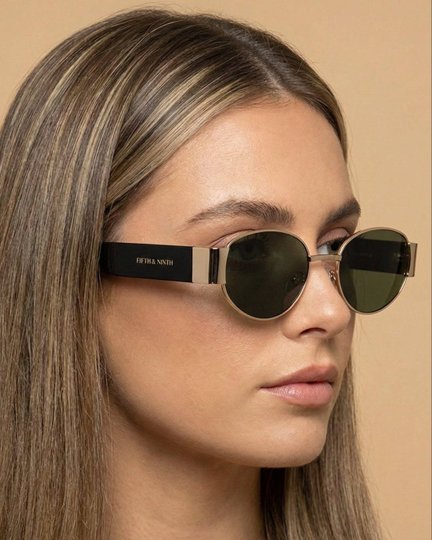 Elliott Polarized Sunglasses: Green/Gold