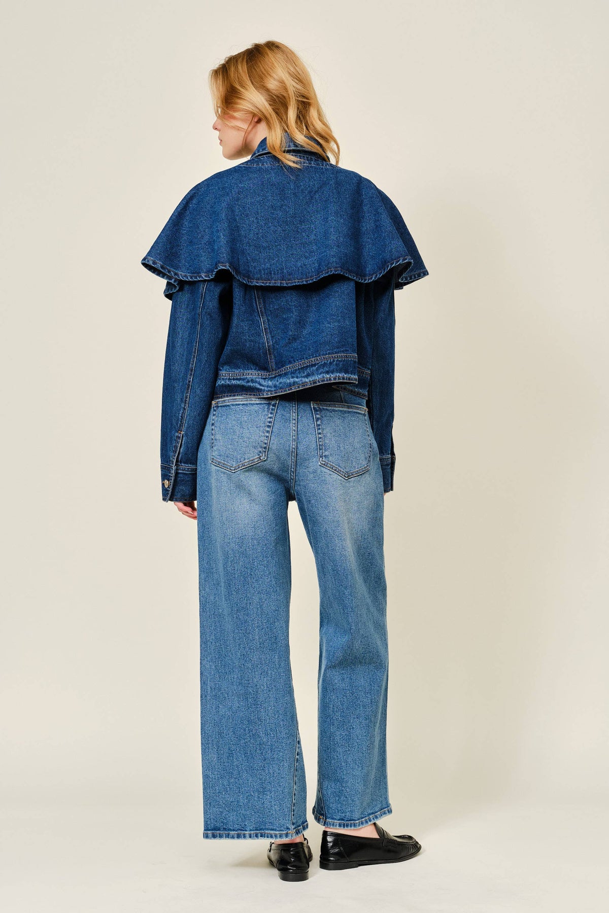 Removable Cape Denim Jacket