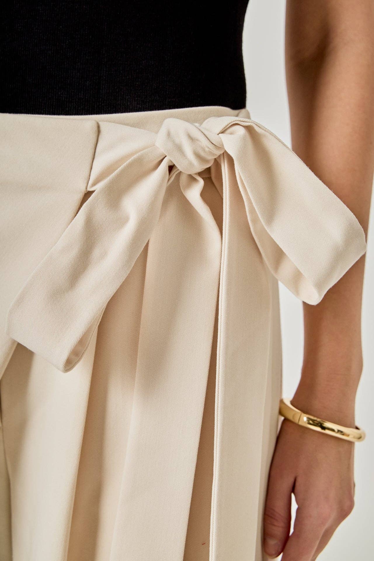 Wrap Tie Ivory Trousers