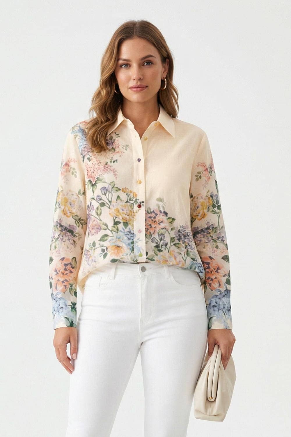 Vintage Garden Floral Button Down Shirt