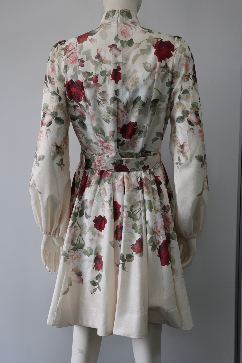 Floral Button-Front Belted Dress