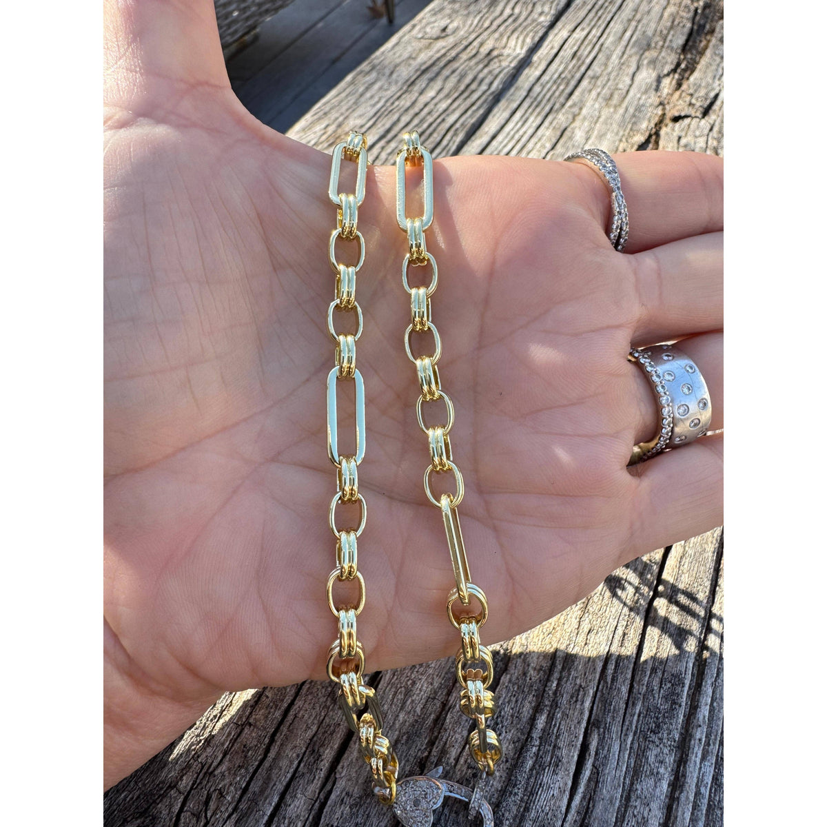 Silver Gold Plated  Necklace With Real Diamond Clasp