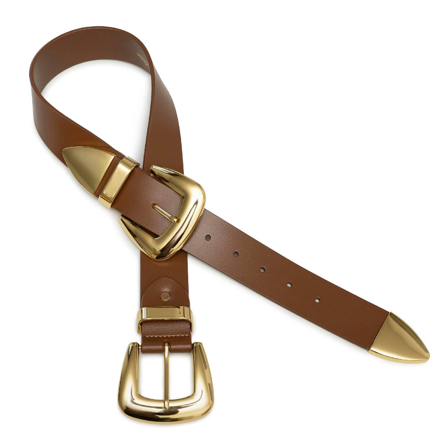 Brown Double Buckle Waist Belt
