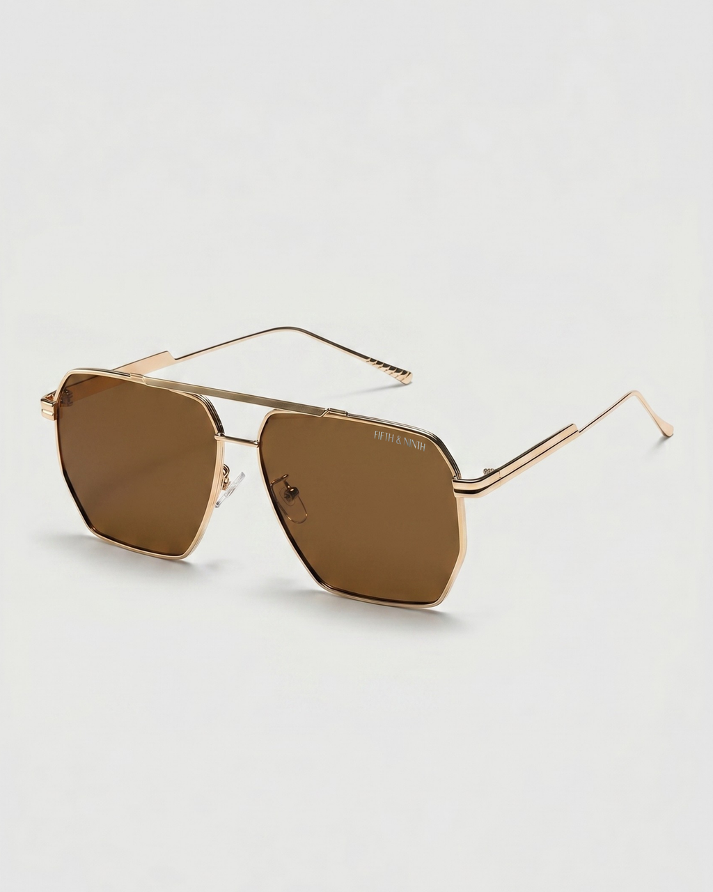 Goldie Brown/Gold Sunglasses
