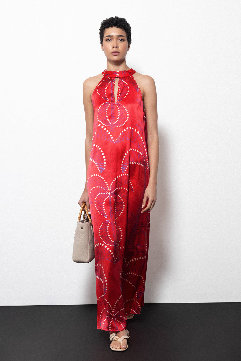 Printed Satin Dress