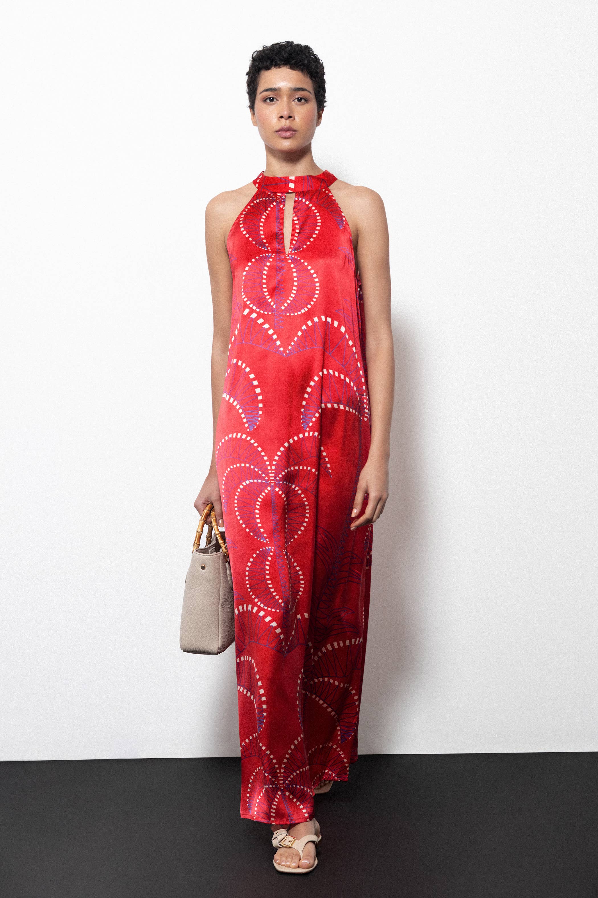 Printed Satin Dress