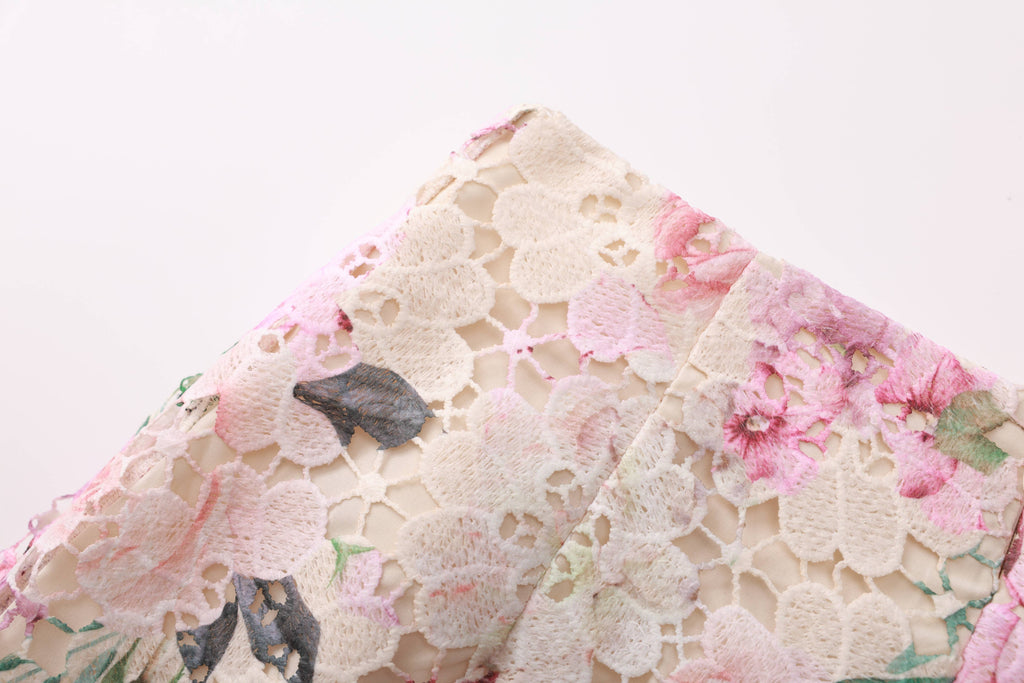 Lace Embroidered Wide Leg