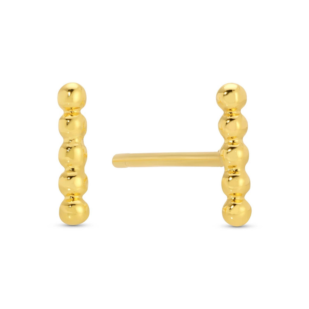 Dot Bar Stud On Velvet Tag: Gold