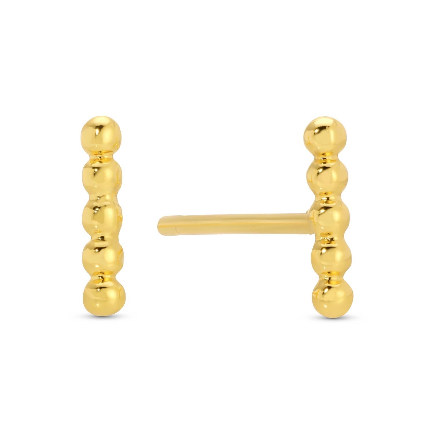 Dot Bar Stud On Velvet Tag: Gold