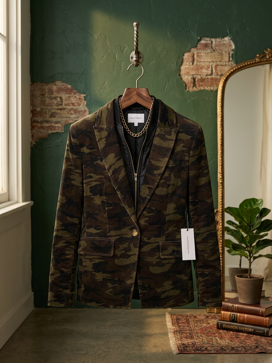 Camo Blazer With Detachable Puffer Jacket