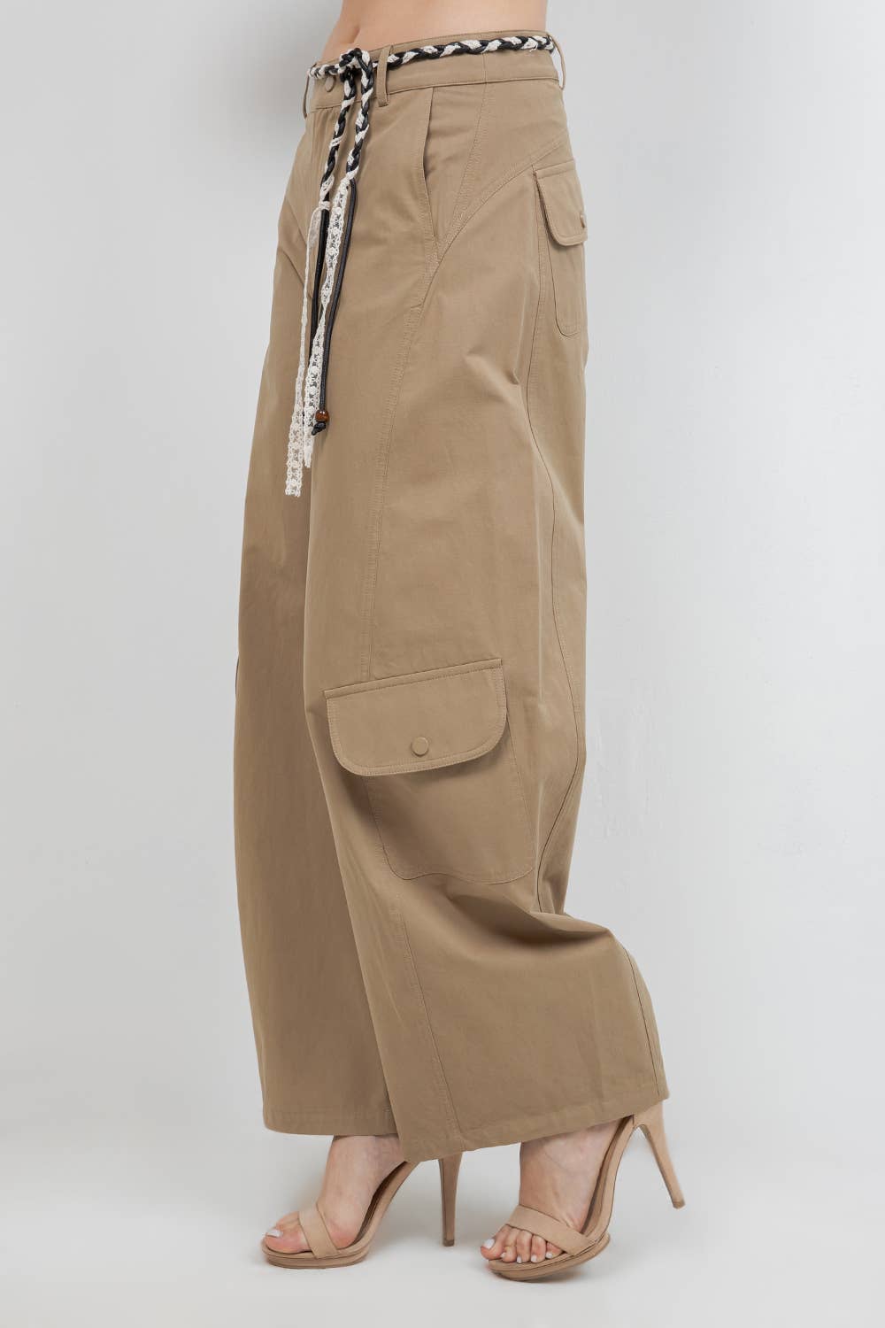 SLIGHT BARREL SHAPE COTTON TROUSERS