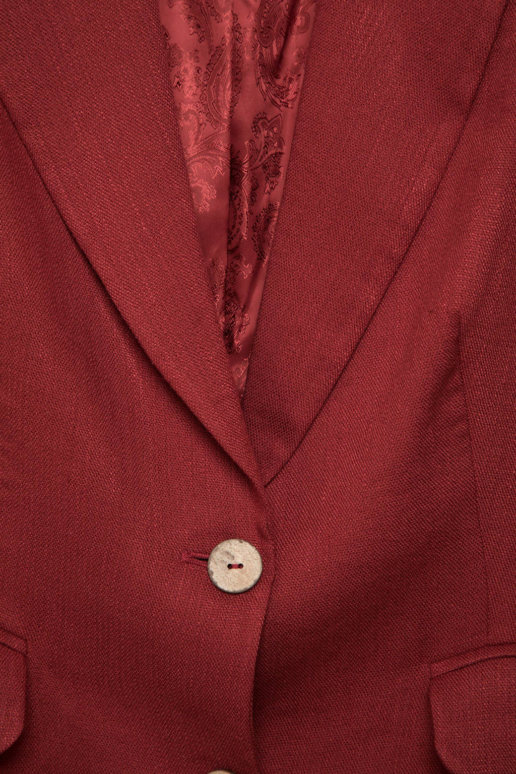 Cherry Red Linen Blazer