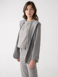 Grey Cozy Sweatshirt Hooded Blazer