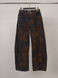 Wide-Leg Winter Leaves Jeans