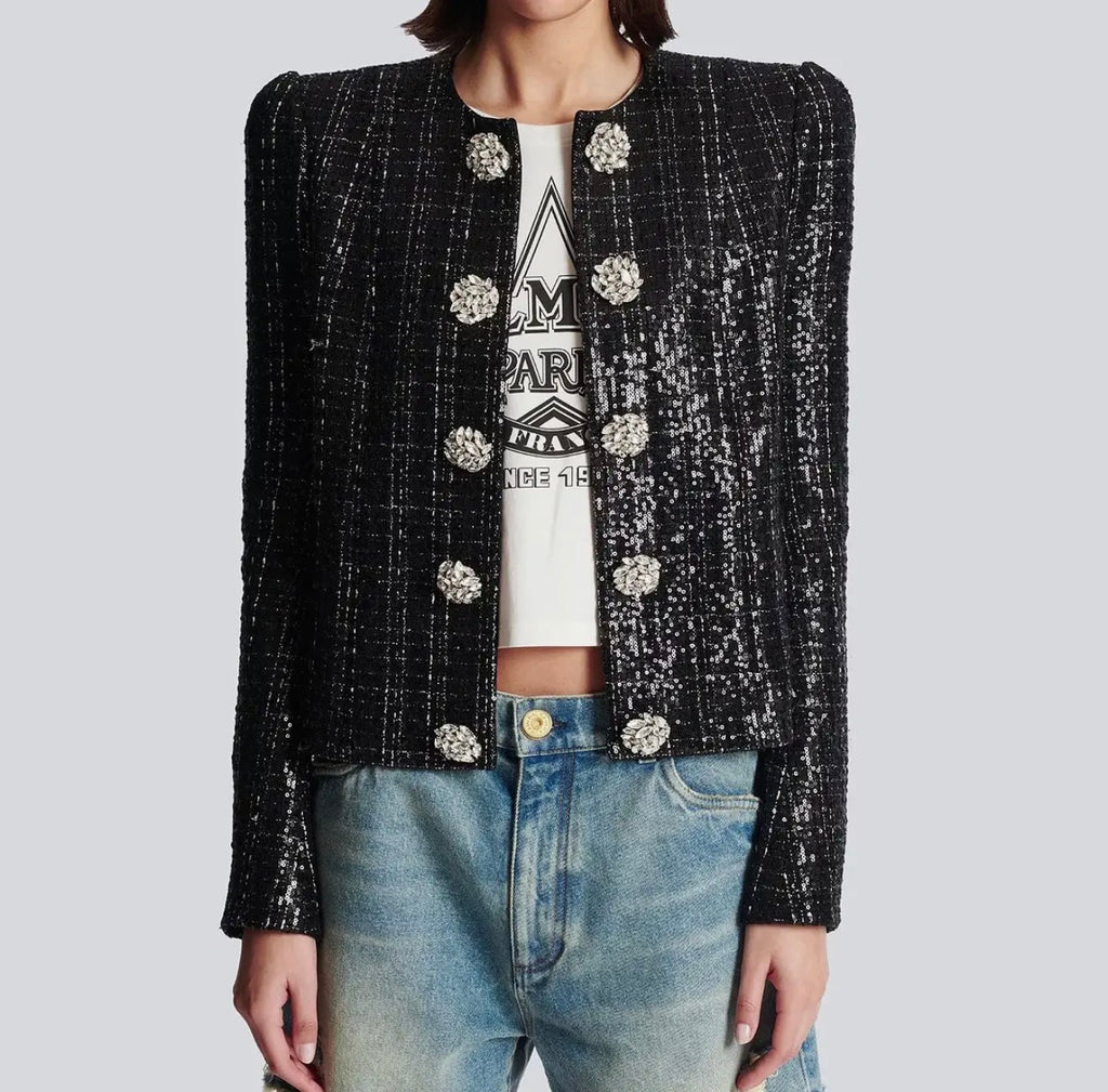 Chic Sequin Diamond Jacket