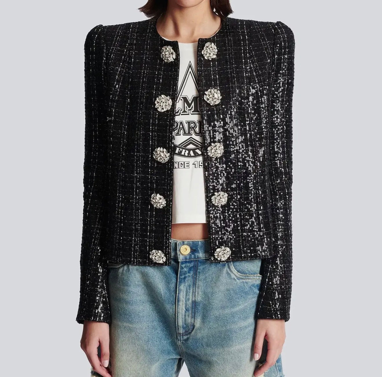 Chic Sequin Diamond Jacket